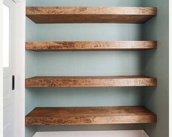 Wood Floating Shelf Sale Wood Floating Shelves 12-inches Deep | Rustic Shelf | Farmhouse Shelf | Reclaimed Wood Floating Shelf | Handmade Sh