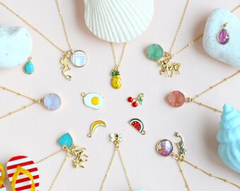 Drusy necklace Mermaid necklace Tropical necklace vegan necklace school supplies inspiration long pendant Unicorn Necklace Opal necklace