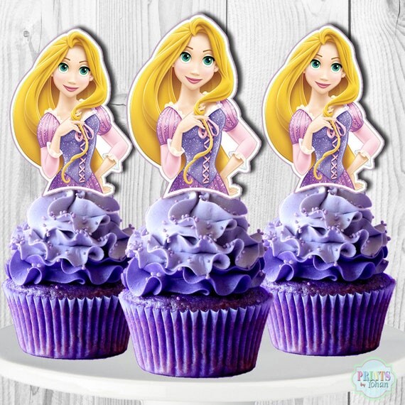 RAPUNZEL Cupcake Toppers Princess RAPUNZEL Cake Pop Toppers