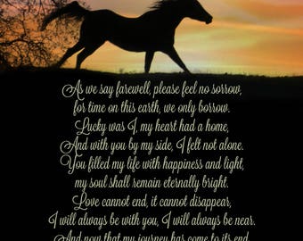 Horse memorial poem | Etsy