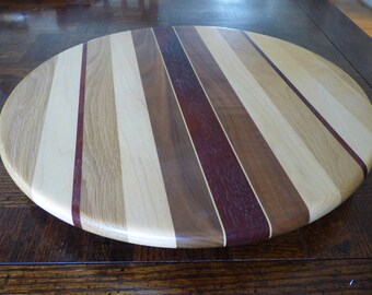 wood turned lazy susan turntable