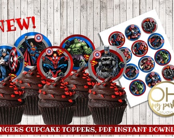 AVENGERS birthday,avengers printable,avengers party, averngers birthday,avengers cupcake toppers, avengers party supplies, avengers