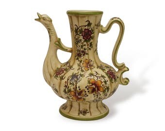 Grand Vase Capodimonte Vintage Signé - Déco Salon Authentique