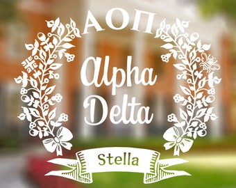 Alpha Omicron Pi Sorority Decal - AOii Car Decal - Big Little Reveal - AOPi Sorority Sticker - Greek Decal - Sorority Rush - Sorority Gifts