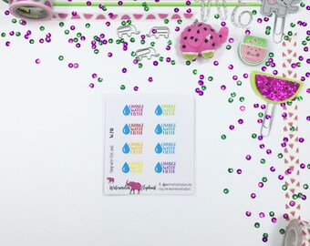 Change water filter, small, stickers for the Classic Happy Planner, Item # W218