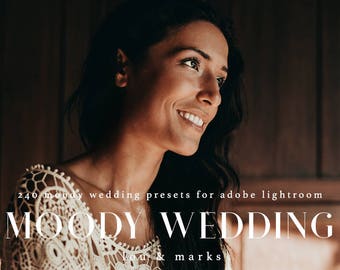 240 Presets Moody Wedding Lightroom Kit Professional Wedding Lightroom Presets for Moody Toned Wedding Edits in Adobe Lightroom
