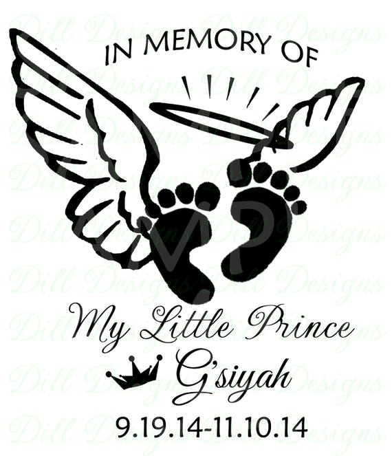 In Loving Memory Infant Loss Feet SVG Sticker Decal Car Decal