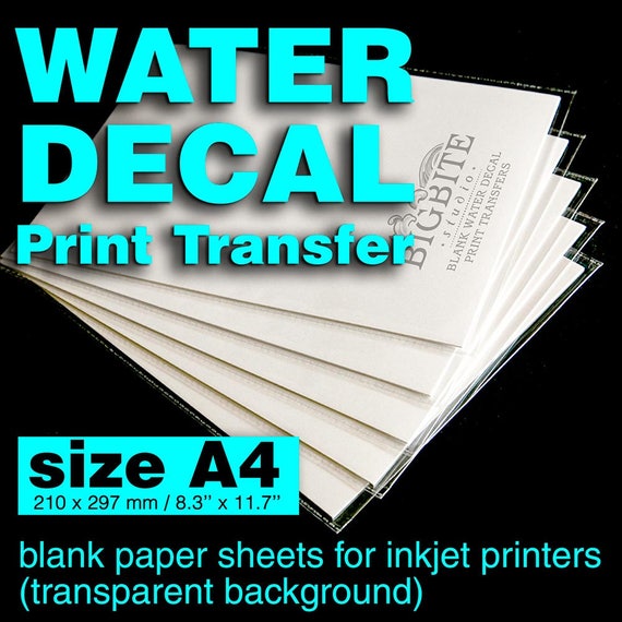 Clear Water Slide Decal Paper A4 INKJET Waterslide Transfer