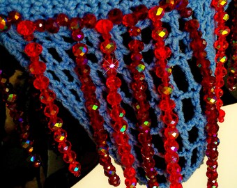 Sexy erotic thong Sparkling beaded mens G-string Crochet underwear See-through sexy mens panties Sexy Mens Thong Erotic underwear BLUE TANGO