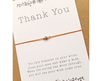 Wish Bracelet / Thank you / Star charm / thank you wish bracelet / make a wish /