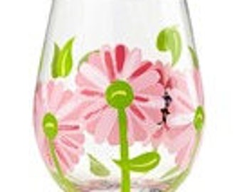 OOPS Daisy Stemless Wine Glass by Lolita