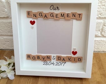Engagement frame, engagement gift, engagement memory frame, couples gifts, wedding gifts, engagement present, engagement picture frame