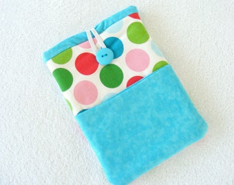 CLEARANCE - Kindle Cover, Kindle Fire Cover, IPad Mini Cover, Nook Cover, IPad Mini Case, Kindle Fire Case, Polka Dots, 8 3/4" x 6 1/4"