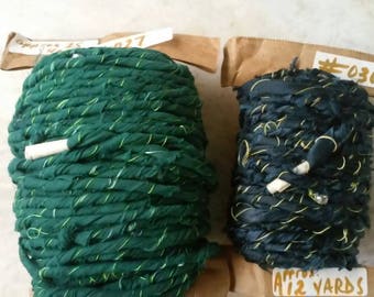 Two-Pack-Fabric Art Yarn-Hand Spun Charmeuse--hand spun fabric handmade rag yarn twine rug weaving supply material knit weave