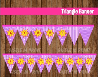 Tangled Banner, Printable Rapunzel Triangle Banner, Tangled party Banner instant download