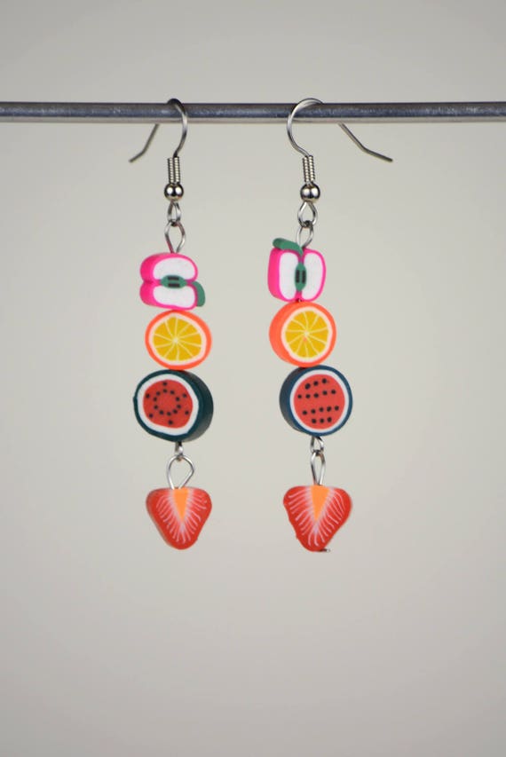 RR#110 Fruit Salad Drop Earrings