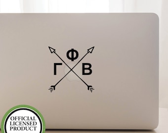 Vinyl Decal, GREEK, SORORITY, Gamma Phi Beta, Crossing Arrows