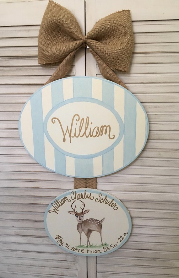 Hospital door hanger boy door hanger nursery art baby deer