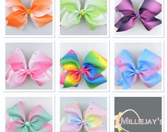Rhinestone hairbow, hair bows, large bows, big bows, girls bows, baby bows, bows, hair clip, clips, jojo inspired bow, pink bow, white bow