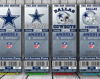 Dallas Cowboys Invitation, Dallas Cowboys Birthday Invitation, Football Invitation, Dallas Cowboys Team Invites