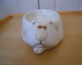Fitz and Floyd Catnap Soap Dish trinket dish ceramic with cat and fish (c) 1977
