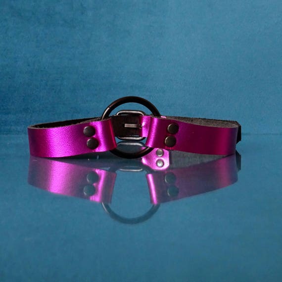 ChOke Metallic Purple Leather Choker / Collar
