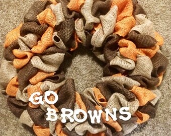Cleveland Browns Wreath//Fall Welcome Wreath//Fall Decor