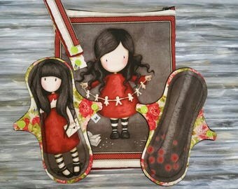 Reusable cloth pad set, wet bag, reusable moderate cloth pad, mama cloth