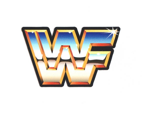 WWF Wrestling Die-Cut Logo Stickers 2-pack Titansports