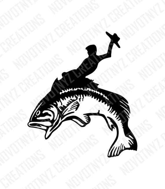 Download Bass Rodeo Fishing svg Fish svg Cowboy svg Rodeo svg Bass