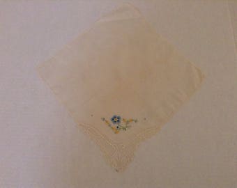 Vintage Handkerchief - Hand Embroidery and Hand-Made Lace