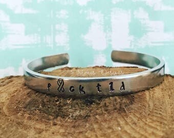 Fuck Diabetes, Diabetes Bracelet, Fuck t1d, Diabetes Jewelry, Curse Word Jewelry, Type 1 Diabetes, Medical Bracelet, Cuff Bracelet