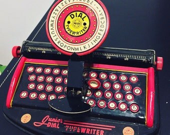 Vintage Antique Junior Dial Typewriter - Children's Toy - Working