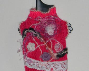 dog clothes, chihuahua, dog sweater hand knitted