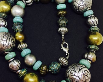 Necklace vintage beads africaines / tribal ethno