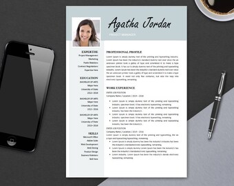 Resume Template 3 page for MS Word | Minimal Art Resume Design | CV Template Example Design | Instant Download | Betty LOVE