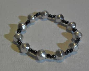 Bracelet Pearl nuggets and seed beads