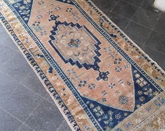 Oushak Rug, Turkish Vintage Rug,Area Rug, Original Copper red floor carpet, Pile Pattern Carpet,Handmade Carpet,Home living,120x220cm,Rugs