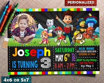 Paw Patrol Invitation, Paw Patrol Birthday, Paw Patrol Birthday Invitation, Paw Patrol Invitation boy, Paw Patrol Invitation Girls