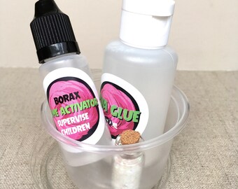 DIY CLEAR SLIME Starter Kit No. 2 - Makes 4oz pot Liquid Glass Clear slime with glitter