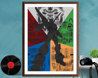 Voltron Legendary Defender Minimalist Alternative Artwork TV series Print Poster Matt / Silk / Canvas A4/A3/A2