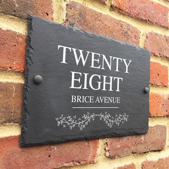 Bespoke Slate House Name Door Gate Number Sign Plaque A4
