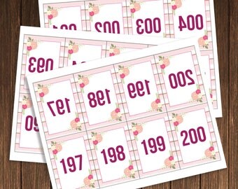 Facebook, Periscope Live Sale Numbers-Numbered Cards-Live Sale-1-200-Ready For Print Mirrored Numbers-Facebook Live Number-INSTANT DOWNLOAD