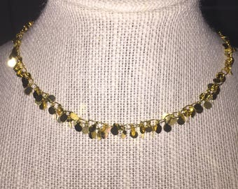 Gold cluster coin choker
