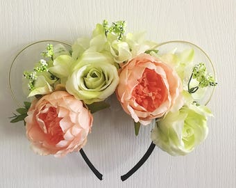 Princess and The Pea floral Mickey Ears