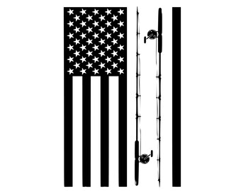 Free 176 Fishing Pole American Flag Svg SVG PNG EPS DXF File