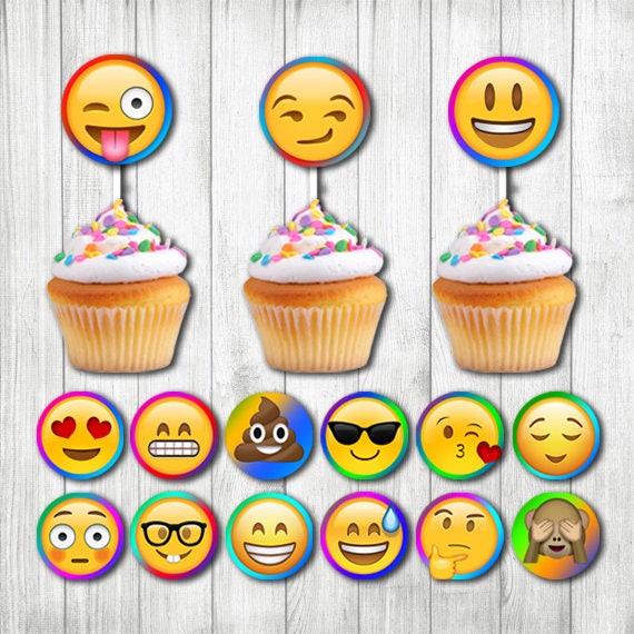 Emoji Cupcake Toppers Printable