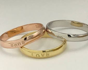 engraved rings -