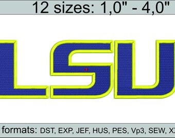Louisiana State University LSU embroidery design logo / embroidery designs / INSTANT download machine embroidery pattern