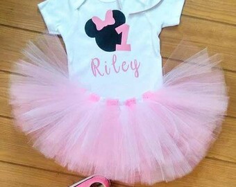 Little Girl's Minnie Mouse Birthday Outfit